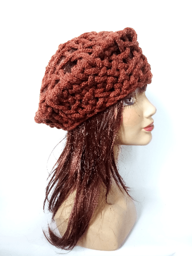 Béret femme laine marron original