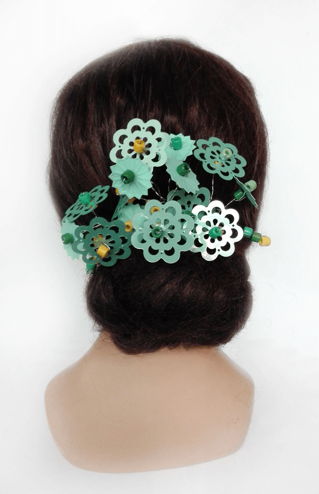 Épingle cheveux mariage fleur bleu bijou de coiffure cérémonie soirée