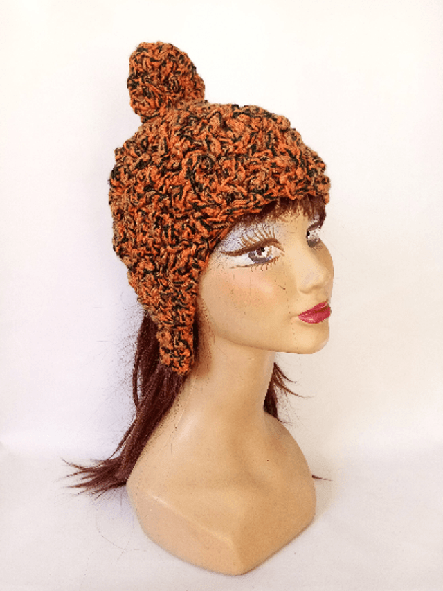 Bonnet femme pop laine orange 