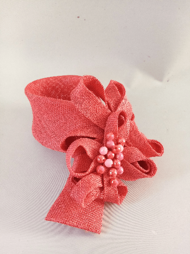 Bibi petit chapeau mariage pillbox cérémonie rose rouge