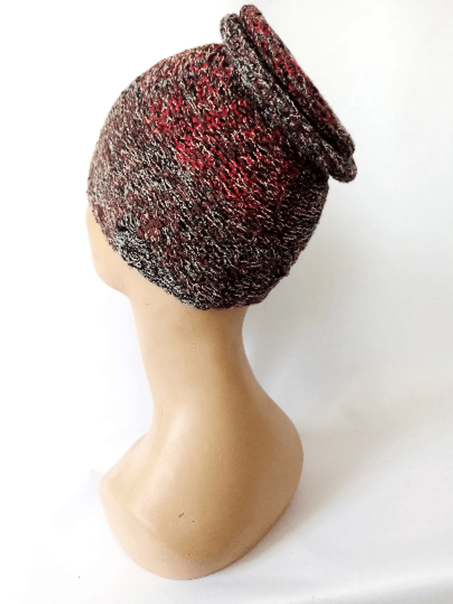 Bonnet femme turban laine original