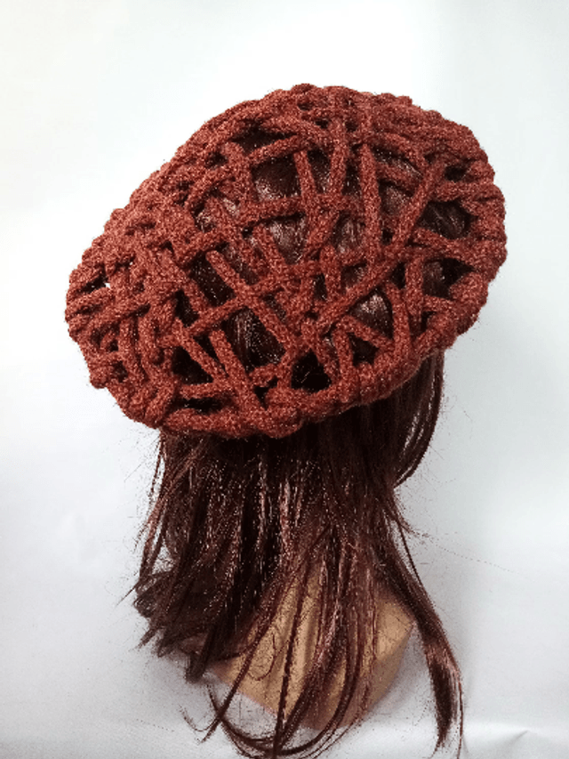 Béret femme laine marron original