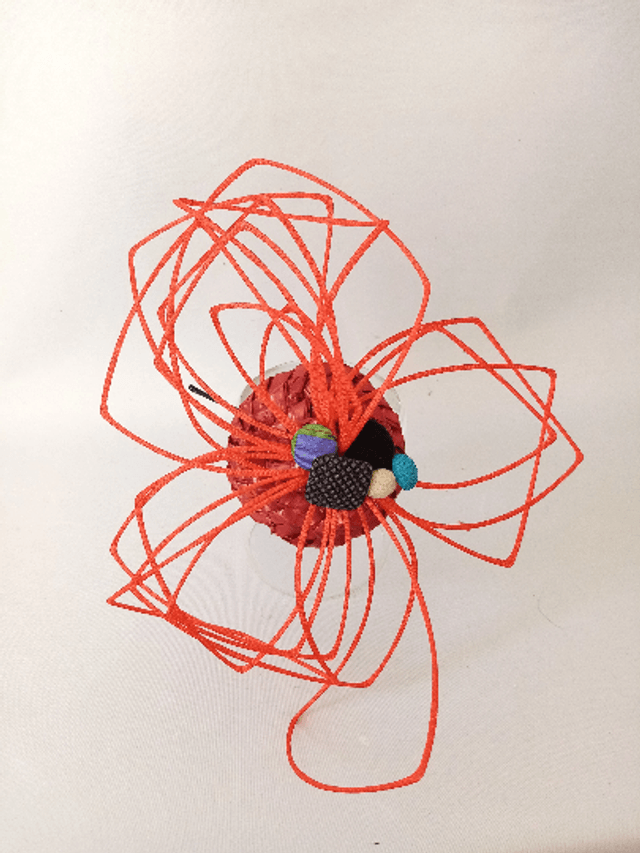 Petit chapeau mariage bibi cérémonie pop orange
