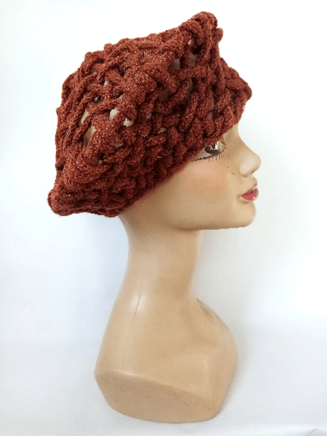 Béret femme laine marron original