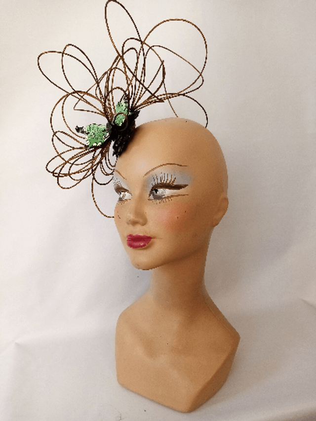 Chapeau mariage cérémonie fantaisie vert -VENDU-