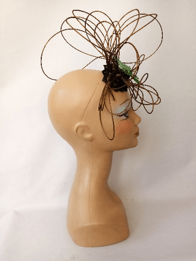 Chapeau mariage cérémonie fantaisie vert -VENDU-