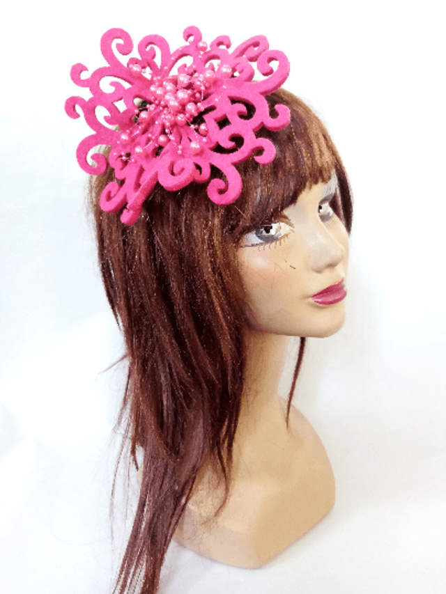 Bibi petit chapeau mariage rose noir