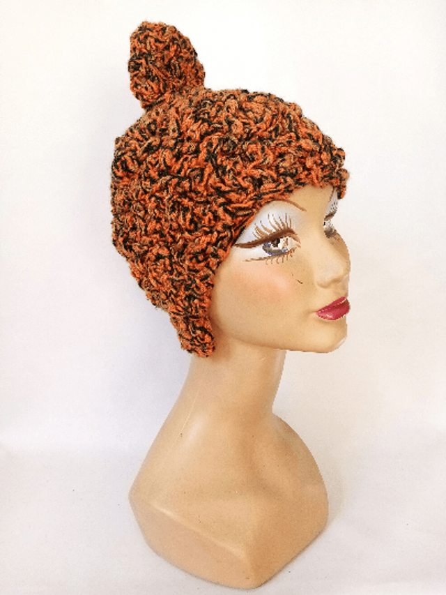 Bonnet femme pop laine orange 