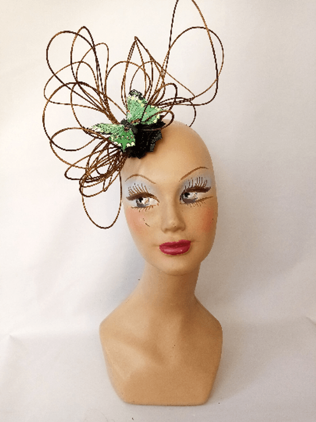 Chapeau mariage cérémonie fantaisie vert -VENDU-