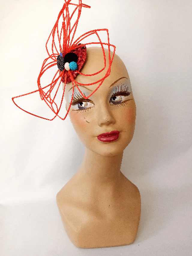 Petit chapeau mariage bibi cérémonie pop orange