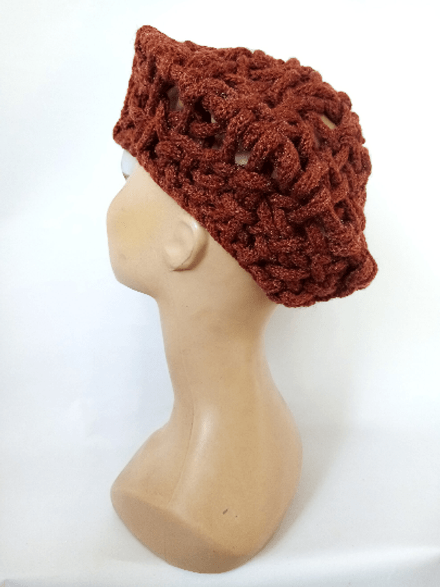 Béret femme laine marron original