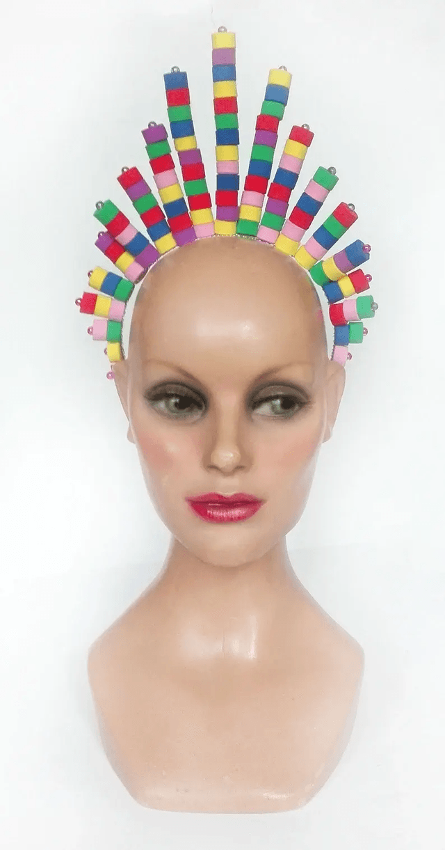 Serre-tête diadème multicolore coiffe chapeau mariage cérémonie
