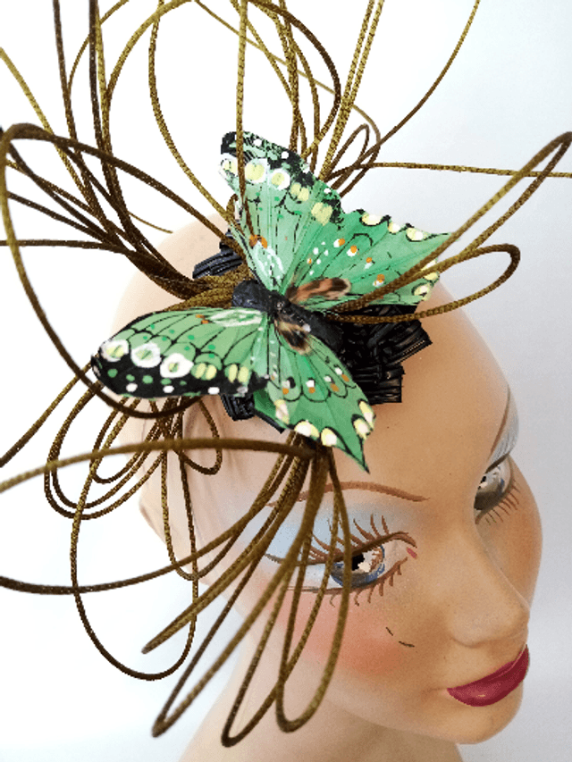 Chapeau mariage cérémonie fantaisie vert -VENDU-