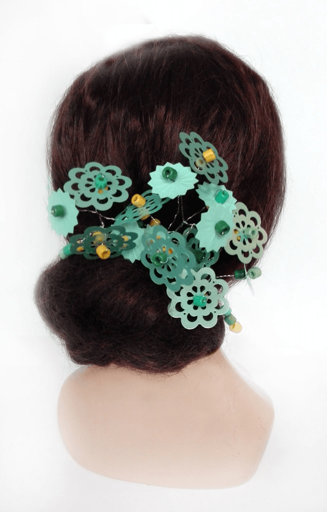 Épingle cheveux mariage fleur bleu bijou de coiffure cérémonie soirée