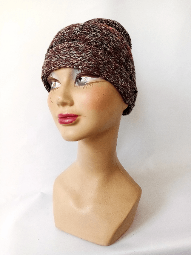 Bonnet femme turban laine original