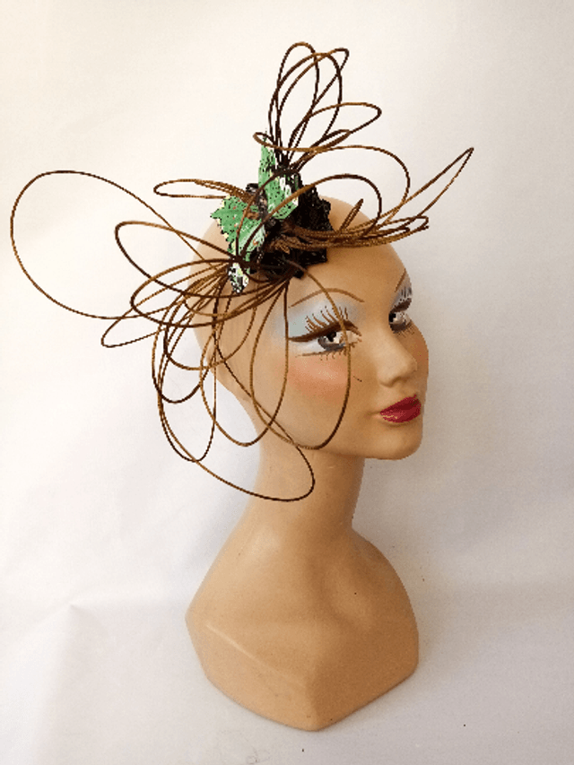 Chapeau mariage cérémonie fantaisie vert -VENDU-