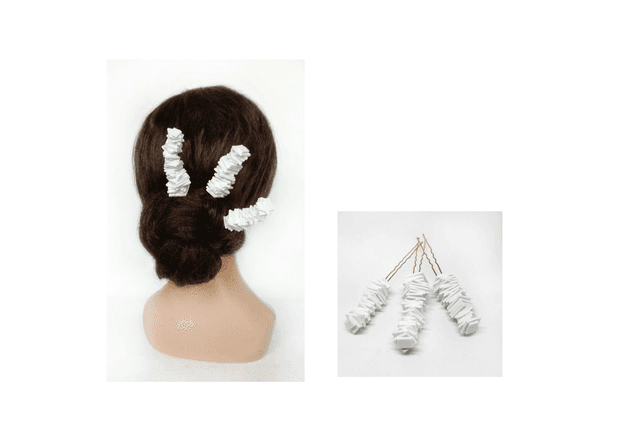 Épingle cheveux mariée blanche design minimaliste